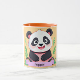 Caneca Nome Personalizado de Panda de Bebê