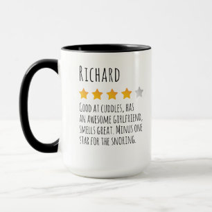 Caneca Nome personalizado de revisão engraçado de 5 estre