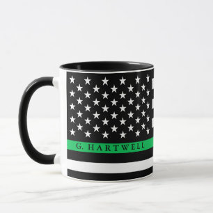 Caneca Nome Personalizado de Sinalizador Americano Estila