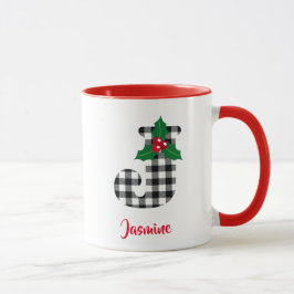 Caneca Nome Personalizado do crio Inicial J Mug Natal