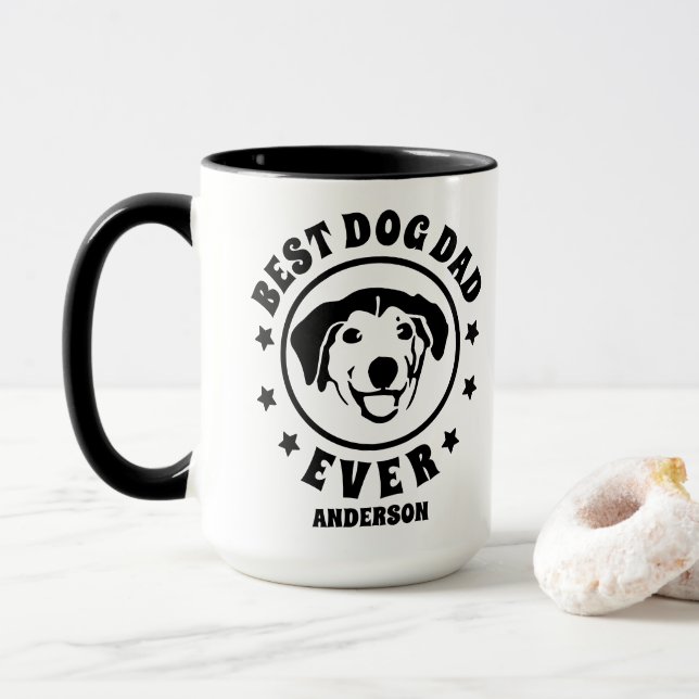 Caneca Nome Personalizado do Melhor Pai De Cachorro (Com Donut)