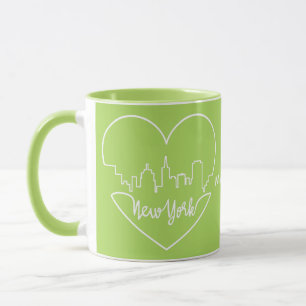 Caneca Nome personalizado do New York Heart & mugs de cor
