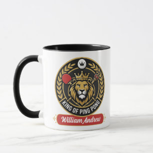 Caneca Nome personalizado do rei moderno do Ping Pong