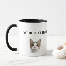 Caneca Nome Personalizado do Rosto do Gato Pet Proprietár