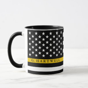 Caneca Nome Personalizado do Sinalizador Americano Estila