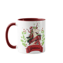 Nome Personalizado do Unicorn de Natal Bonito