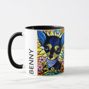 Caneca Nome personalizado dos desenhos animados do cão d