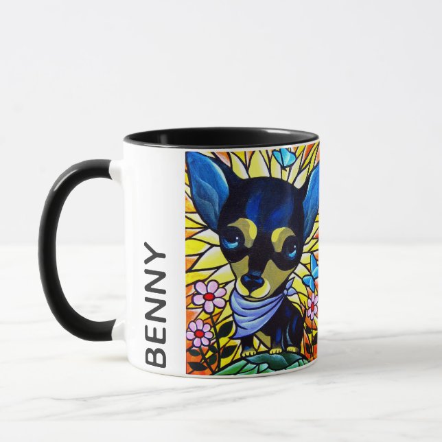 Caneca Nome personalizado dos desenhos animados do cão da (Esquerda)