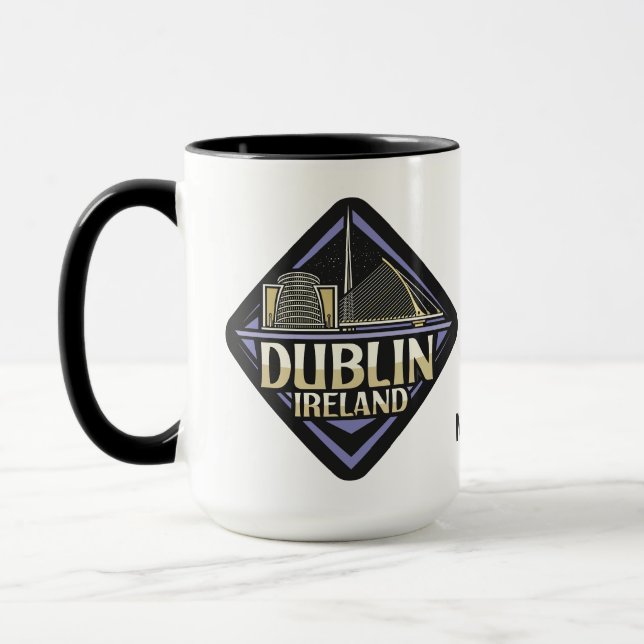 Caneca Nome personalizado Dublin Irlanda (Esquerda)