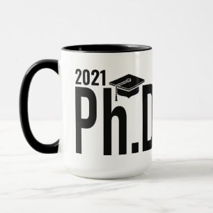 Caneca Nome personalizado e ano Ph.D.
