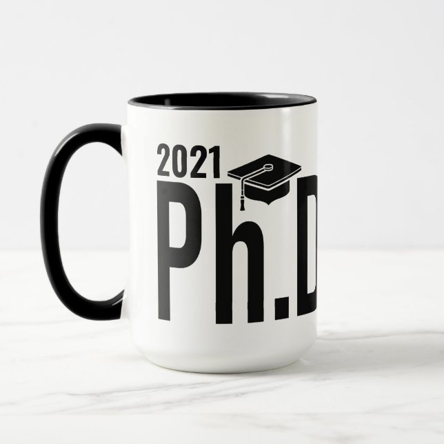 Caneca Nome personalizado e ano Ph.D. (Esquerda)