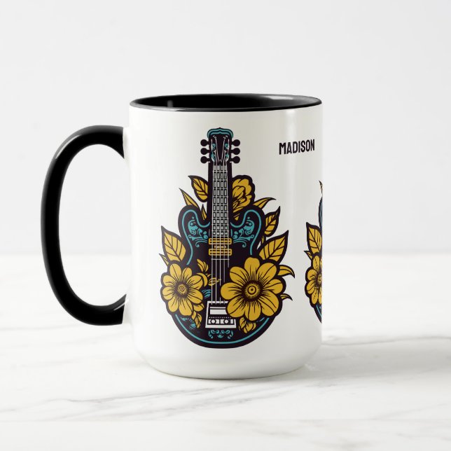 Caneca Nome Personalizado e Cor Ukulele (Esquerda)