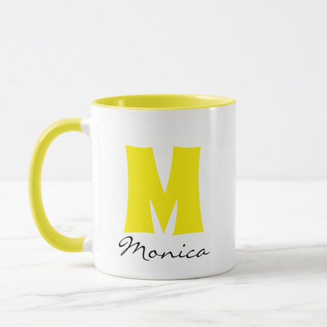 Caneca Nome Personalizado e Monograma do Script (Esquerda)