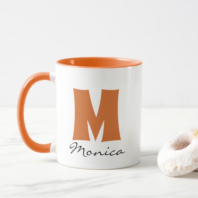 Caneca Nome Personalizado e Monograma do Script (Com Donut)