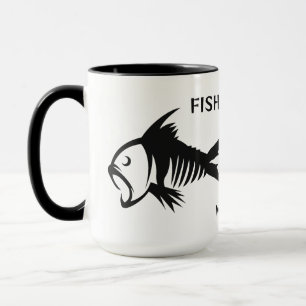 Caneca Nome Personalizado e Peixe de Texto