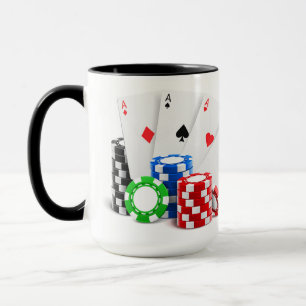 Caneca Nome Personalizado e Poker de Texto / Casino