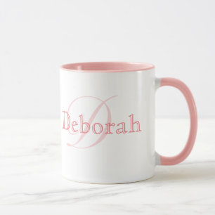 Caneca Nome Personalizado Elegante - Monograma - Rosa