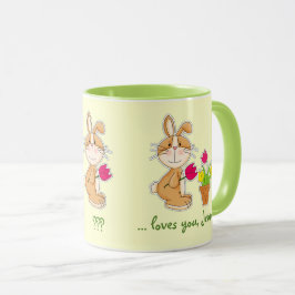 Caneca Nome Personalizado Engraçado Páscoa Coelho Present