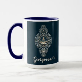 Caneca Nome Personalizado Estrela Santa de Mandala Orname