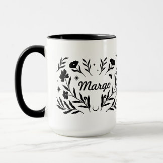 Caneca Nome Personalizado Flor Silvestre Botânica Celesti