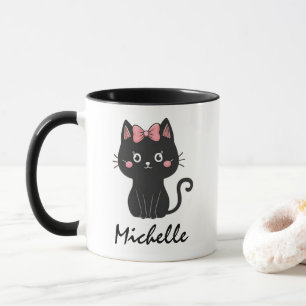 Caneca Nome Personalizado Fora Negra Negra Branca