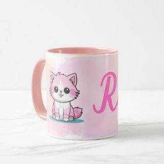 Caneca Nome Personalizado Gatinhos Rosa Rosa Rosa Gastos