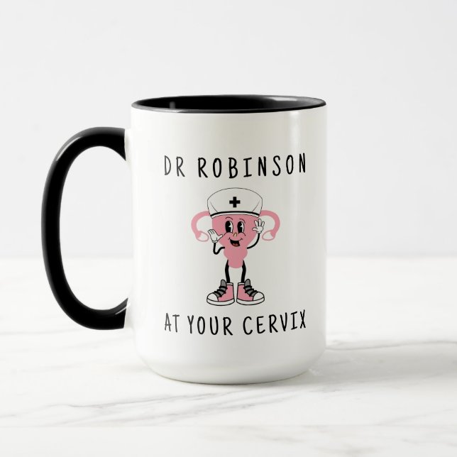 Caneca Nome Personalizado Imenso Do Dr. No Seu Cervix Pes (Esquerda)