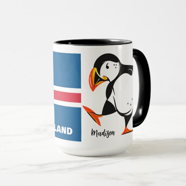 Caneca Nome Personalizado Islândia (Frente Esquerda)