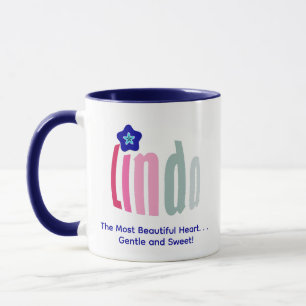 Caneca Nome personalizado "Linda" e Mau