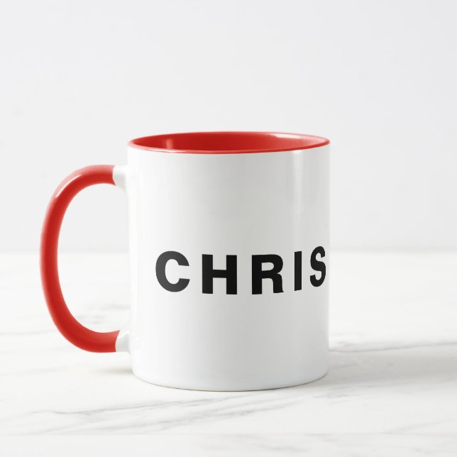 Caneca Nome Personalizado Mínimo De Duas Pontas Ou Mug De (Esquerda)