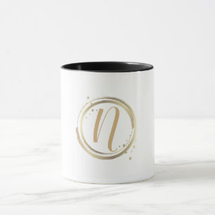 Caneca Nome personalizado mínimo moderno Glam branco