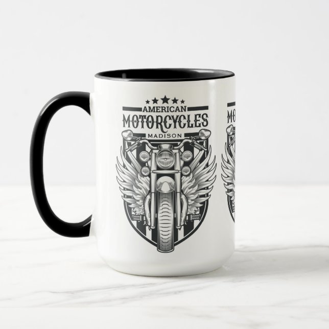 Caneca Nome personalizado "Motocicletas Americanos" (Esquerda)