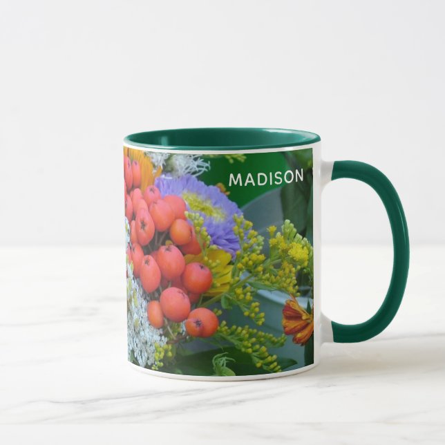 Caneca Nome personalizado Mudanças de flores - escolha es (Direita)
