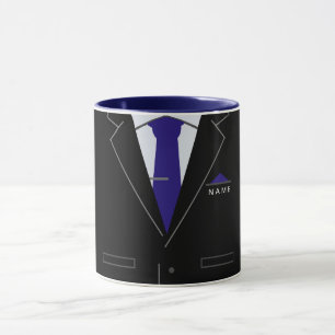 Caneca Nome personalizado Mug Business Office Black Suit