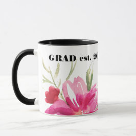 Caneca Nome Personalizado Oferta de Graduação Floral de W