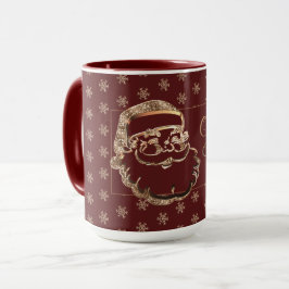Caneca Nome Personalizado Papais noeis Grátis Maroon Verm