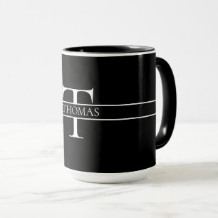 Caneca Nome Personalizado Personalizado Elegante Monogram