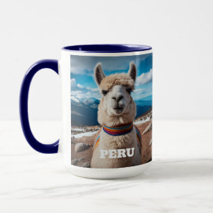 Caneca Nome personalizado Peru Llama