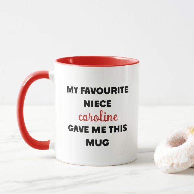 Caneca Nome Personalizado Que A Minha sobrinha Favorita M (Com Donut)