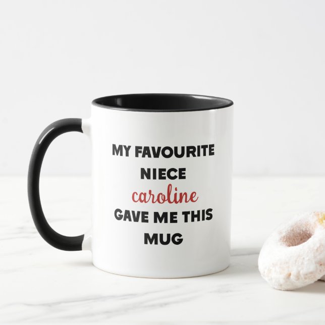 Caneca Nome Personalizado Que A Minha sobrinha Favorita M (Com Donut)