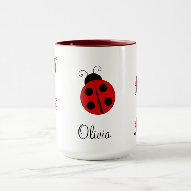 Caneca Nome Personalizado Red LadyBug (Centro)