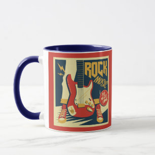 Caneca Nome personalizado Retro Rock Music Mugs