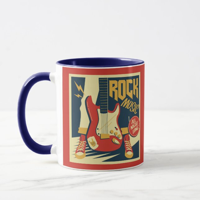 Caneca Nome personalizado Retro Rock Music Mugs (Esquerda)