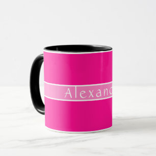 Caneca Nome Personalizado Rosa Quente