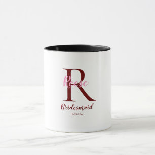 Caneca nome personalizado simples monograma damas de honr