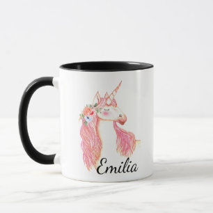 Caneca Nome personalizado unicórnio