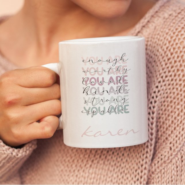 Caneca Nome personalizado Você é Suficiente (Criador carregado)