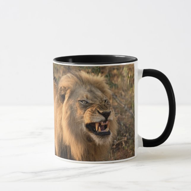 Caneca Nome Personalizar LION do Café antes e depois (Direita)