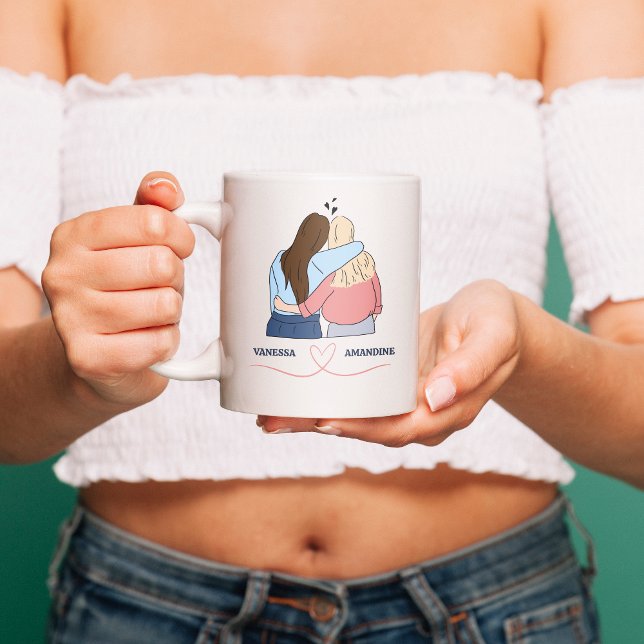 Caneca Nome Personalizável BFF: Você Faz meu coração sorr (Criador carregado)