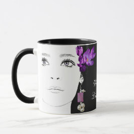 Caneca Nome personalizável Lizzie floral é bonito